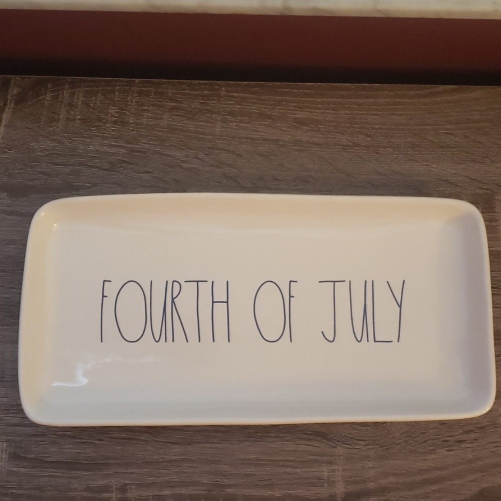 Rae Dunn "FOURTH OF JULY" Platter (14in x 7in)